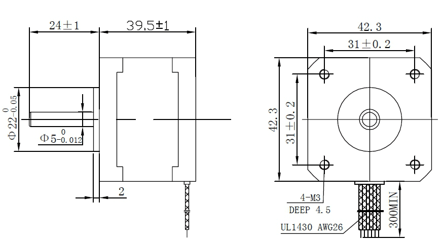 Motor de Passo Nema17 Fulling 5017-010